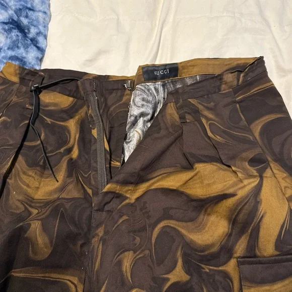 Gucci Black and Brown Marble Pattern Pants - Picture 3 of 8